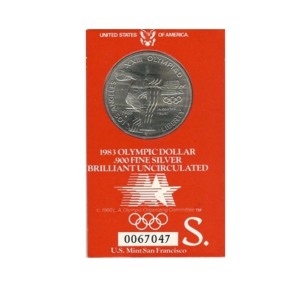 1983 US BU Silver Olympic Dollar – S Mint Mark